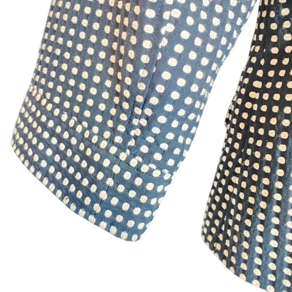 Willi Smith Vintage Womens Tailored Black & Off White Oval Pattern 3/4 Sleeve Bl - Picture 5 of 7